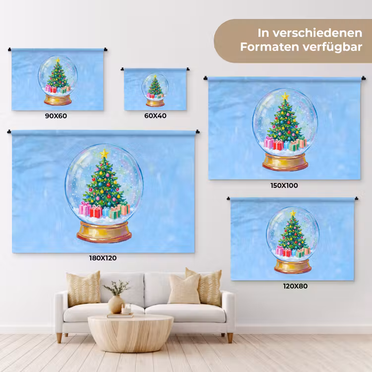 Wandteppich - Schneekugel – Weihnachten – Geschenke — 8