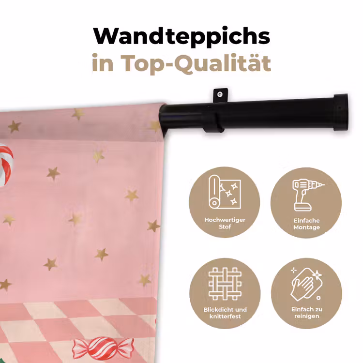 Wandteppich - Süßigkeiten – Glas – Rosa — 7