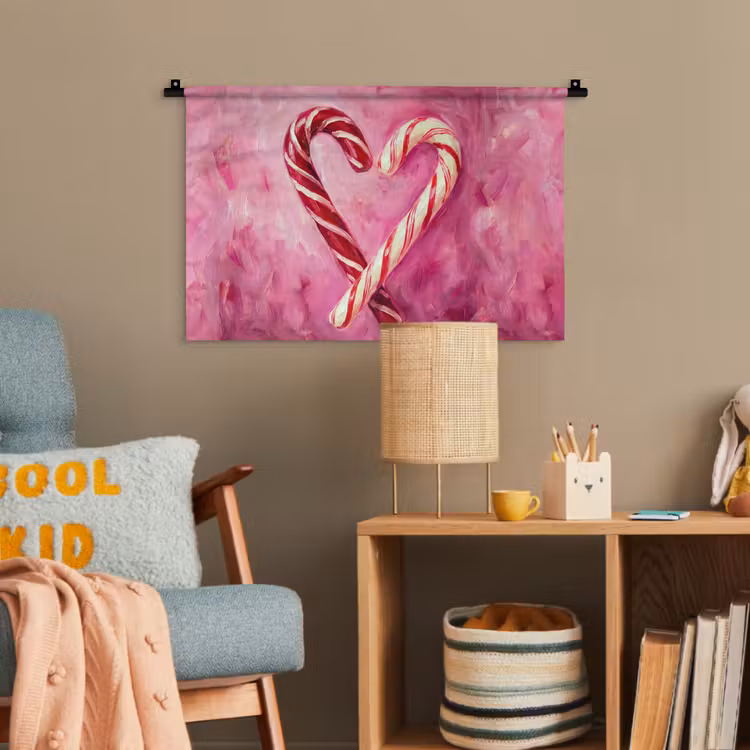 Wandteppich - Süßigkeiten – Herz – Rosa — 5