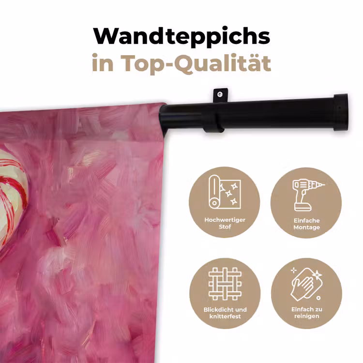 Wandteppich - Süßigkeiten – Herz – Rosa — 7