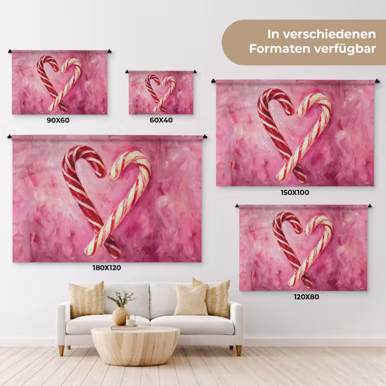 Wandteppich - Süßigkeiten – Herz – Rosa — 8