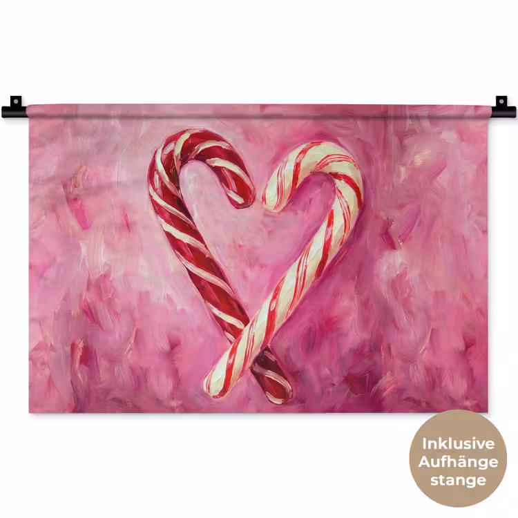 Wandteppich - Süßigkeiten – Herz – Rosa — 9