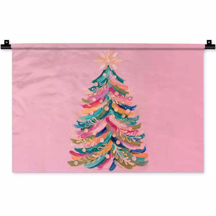Wandteppich - Weihnachtsbaum – Abstrakt – Bunt — 1