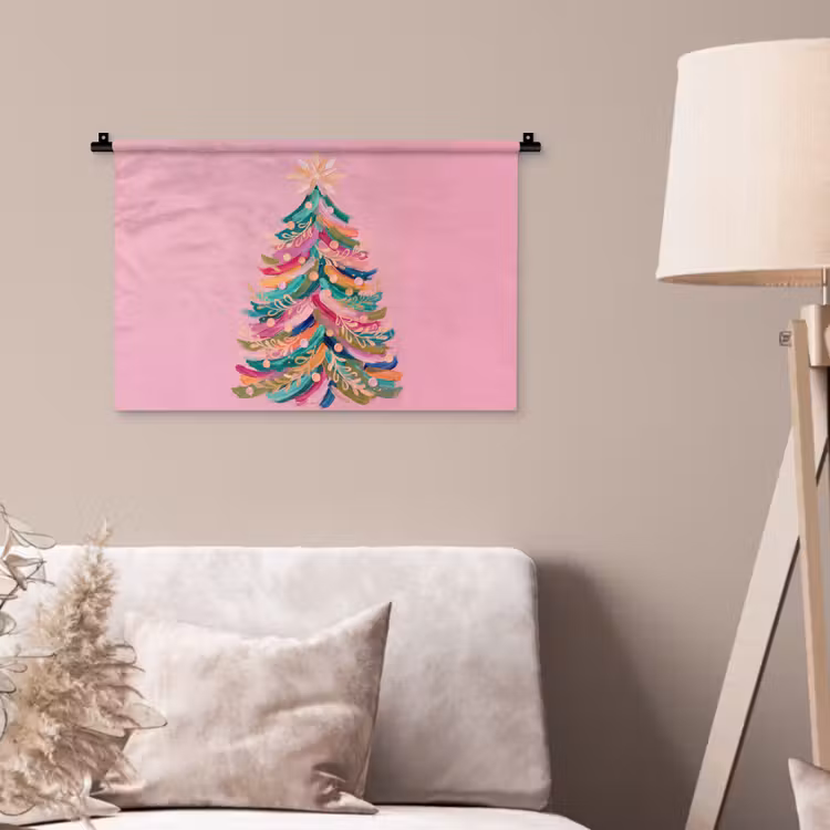 Wandteppich - Weihnachtsbaum – Abstrakt – Bunt — 2