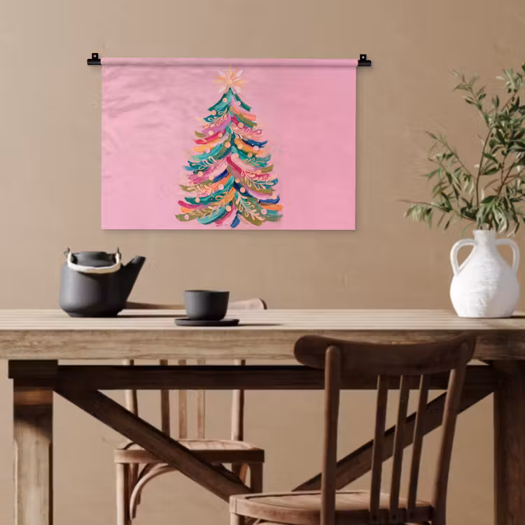 Wandteppich - Weihnachtsbaum – Abstrakt – Bunt — 3
