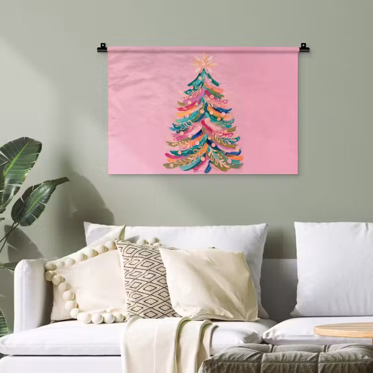Wandteppich - Weihnachtsbaum – Abstrakt – Bunt — 4