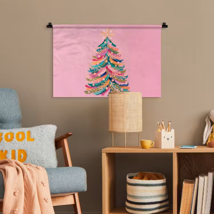 Wandteppich - Weihnachtsbaum – Abstrakt – Bunt — 5