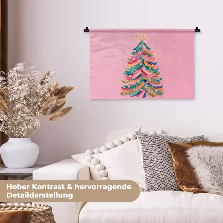 Wandteppich - Weihnachtsbaum – Abstrakt – Bunt — 6