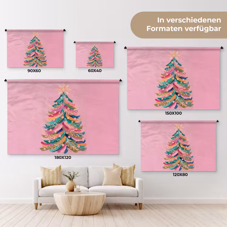 Wandteppich - Weihnachtsbaum – Abstrakt – Bunt — 8