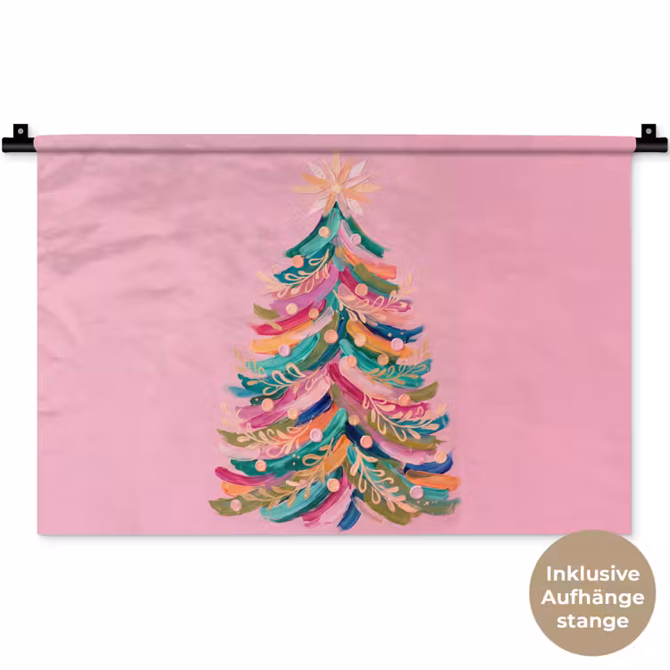 Wandteppich - Weihnachtsbaum – Abstrakt – Bunt — 9