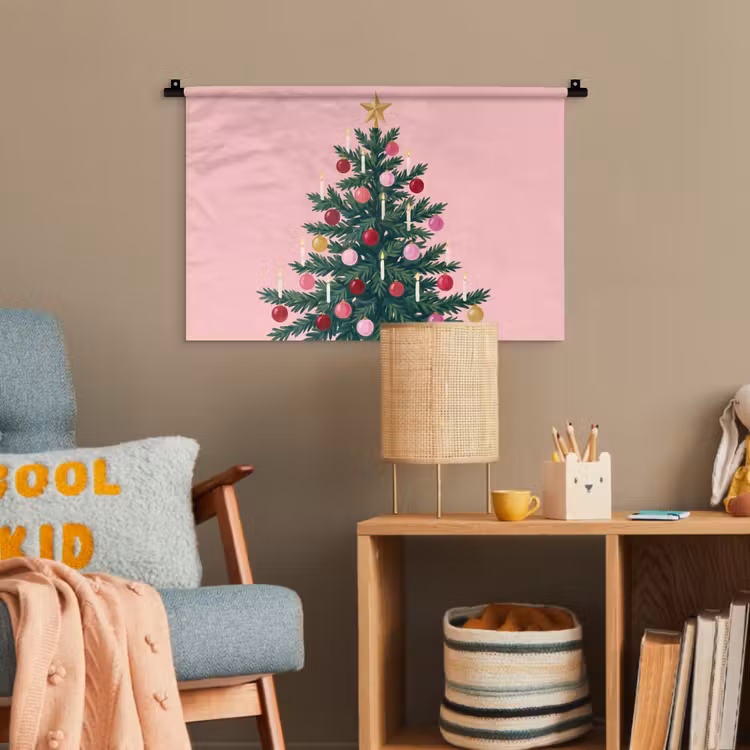 Wandteppich - Weihnachtsbaum – Weihnachten – Rosa — 5