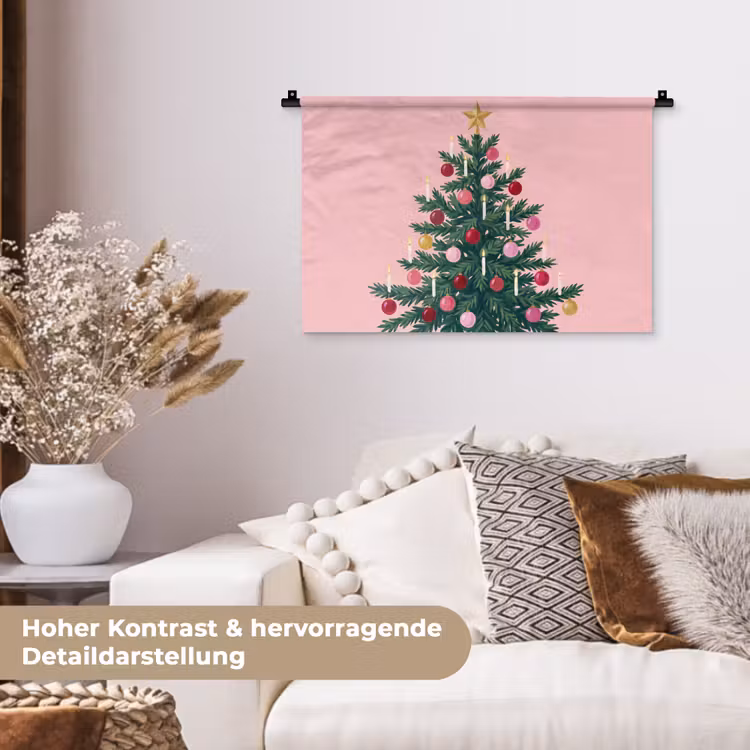 Wandteppich - Weihnachtsbaum – Weihnachten – Rosa — 6