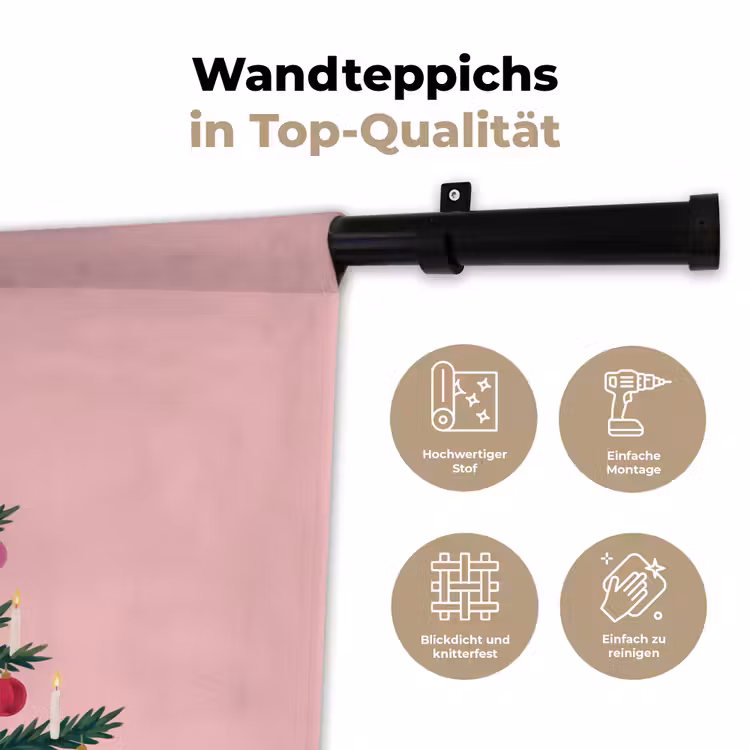 Wandteppich - Weihnachtsbaum – Weihnachten – Rosa — 7