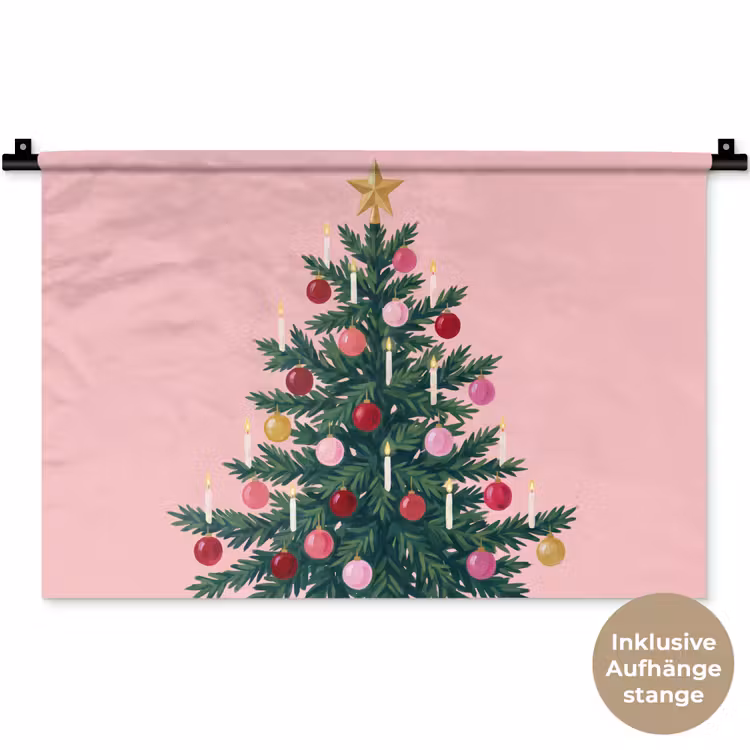 Wandteppich - Weihnachtsbaum – Weihnachten – Rosa — 9