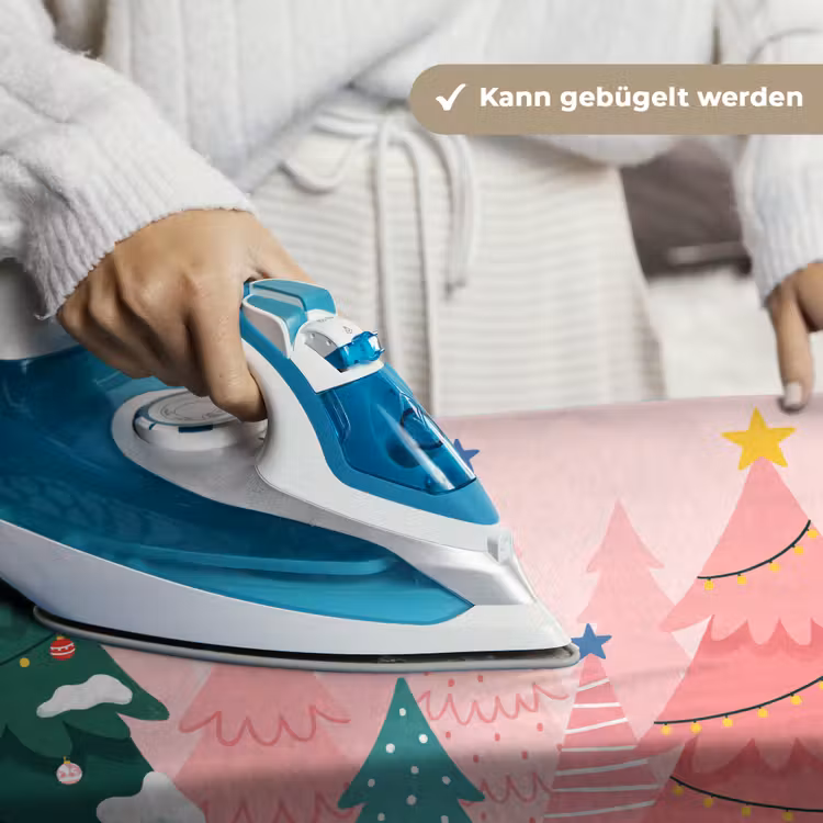 Wandteppich - Weihnachtsbäume – Illustration – Rosa — 10