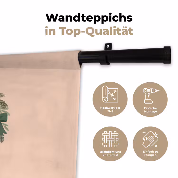 Wandteppich - Weihnachtskranz – Schleifen – Weihnachten — 7