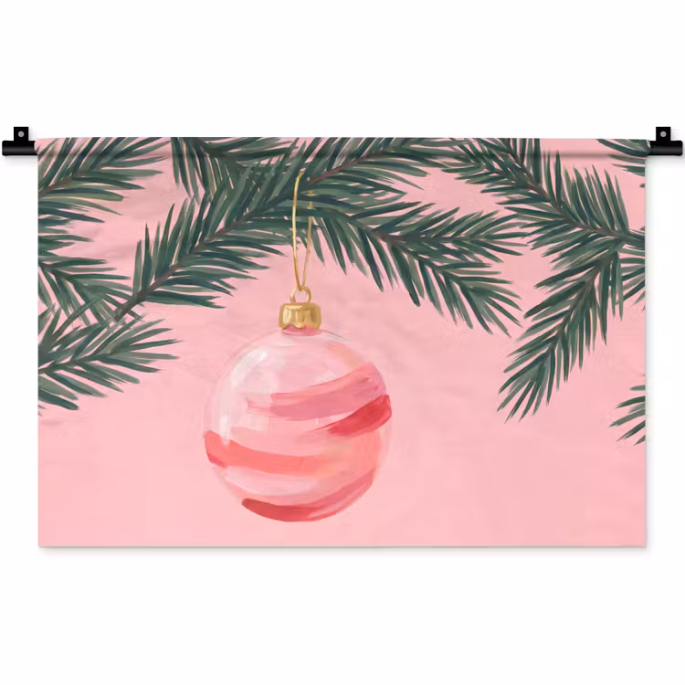 Wandteppich - Weihnachtskugel – Rosa – Weihnachten — 1