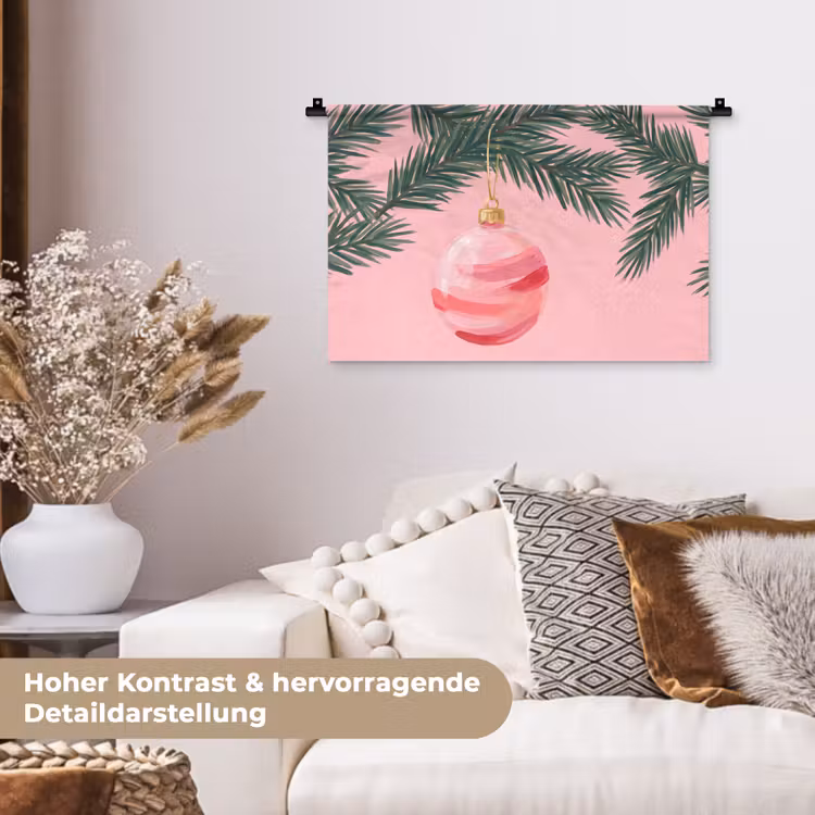 Wandteppich - Weihnachtskugel – Rosa – Weihnachten — 6