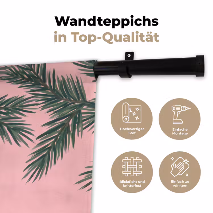 Wandteppich - Weihnachtskugel – Rosa – Weihnachten — 7