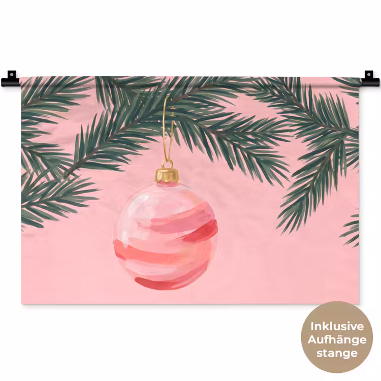 Wandteppich - Weihnachtskugel – Rosa – Weihnachten — 9