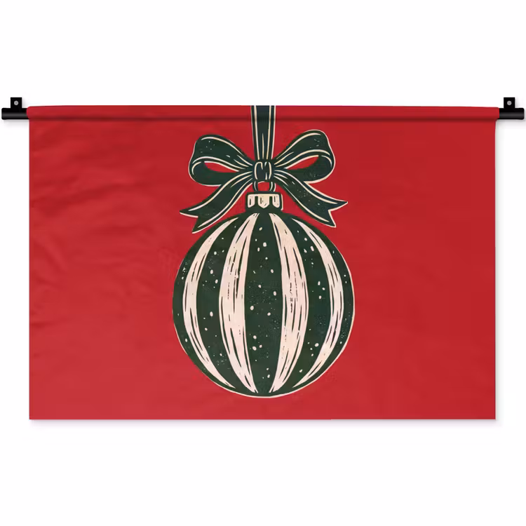 Wandteppich - Weihnachtskugel – Weihnachten – Rot — 1