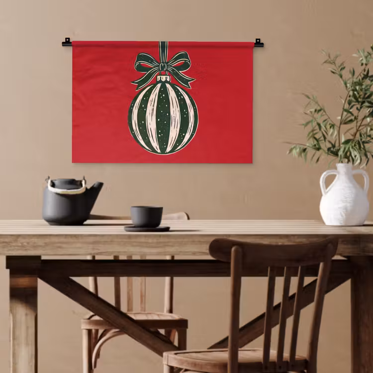 Wandteppich - Weihnachtskugel – Weihnachten – Rot — 3