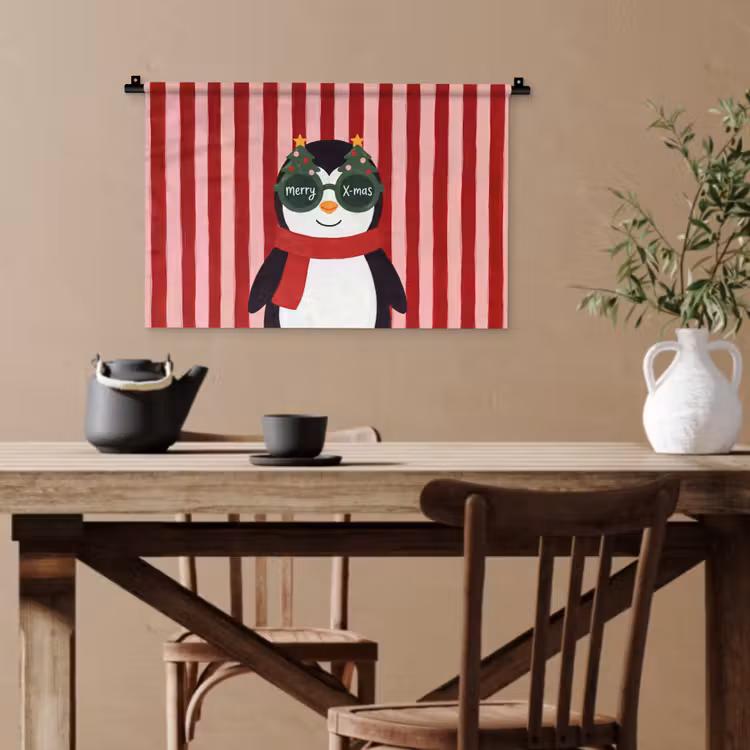 Wandteppich - Pinguin – Weihnachten – Illustration — 3