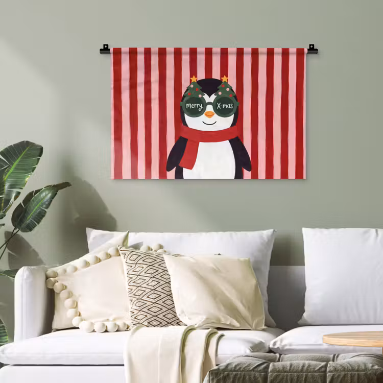 Wandteppich - Pinguin – Weihnachten – Illustration — 4