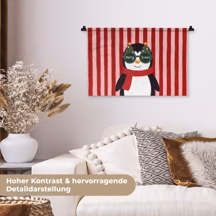 Wandteppich - Pinguin – Weihnachten – Illustration — 6