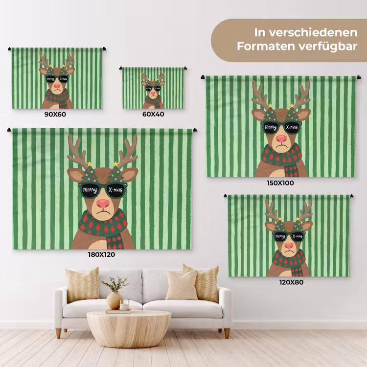 Wandteppich - Rentier – Weihnachten – Illustration — 8