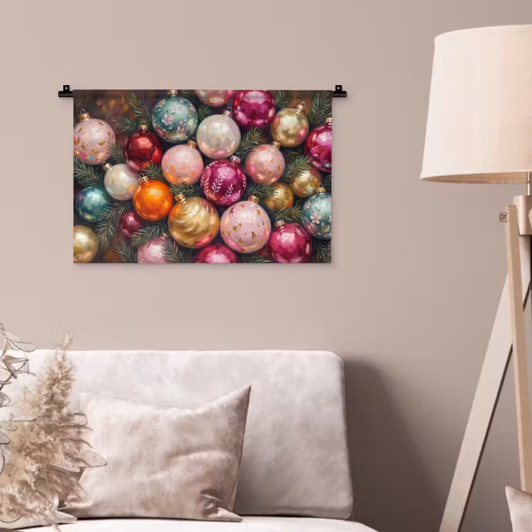 Wandteppich - Weihnachtskugeln – Bunt – Festlich — 2