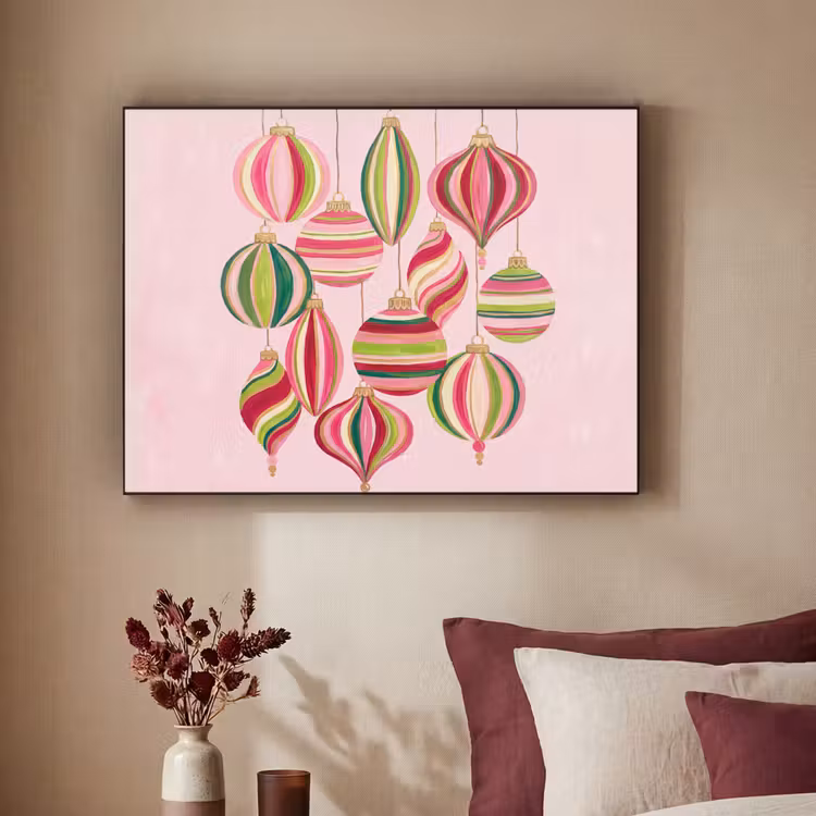 Art Frame - Weihnachtsdekoration – Gestreift – Rosa — 2