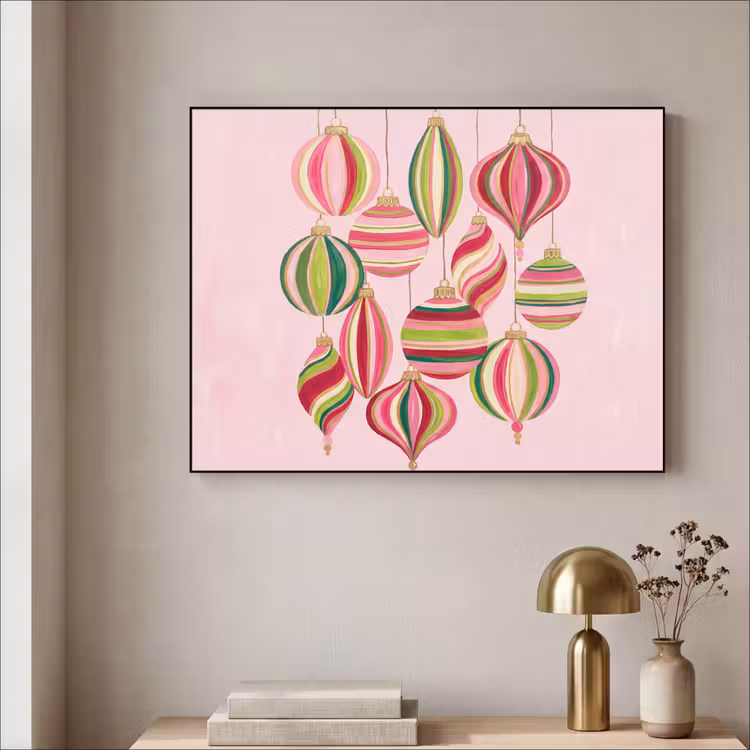 Art Frame - Weihnachtsdekoration – Gestreift – Rosa — 4