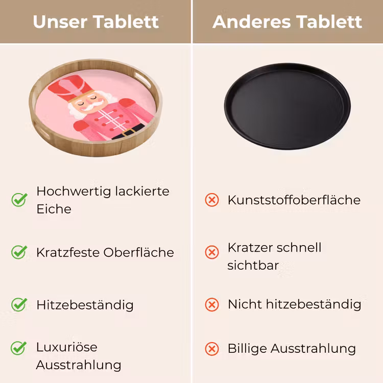 Tablett - Nussknacker – rosa Illustration — 3