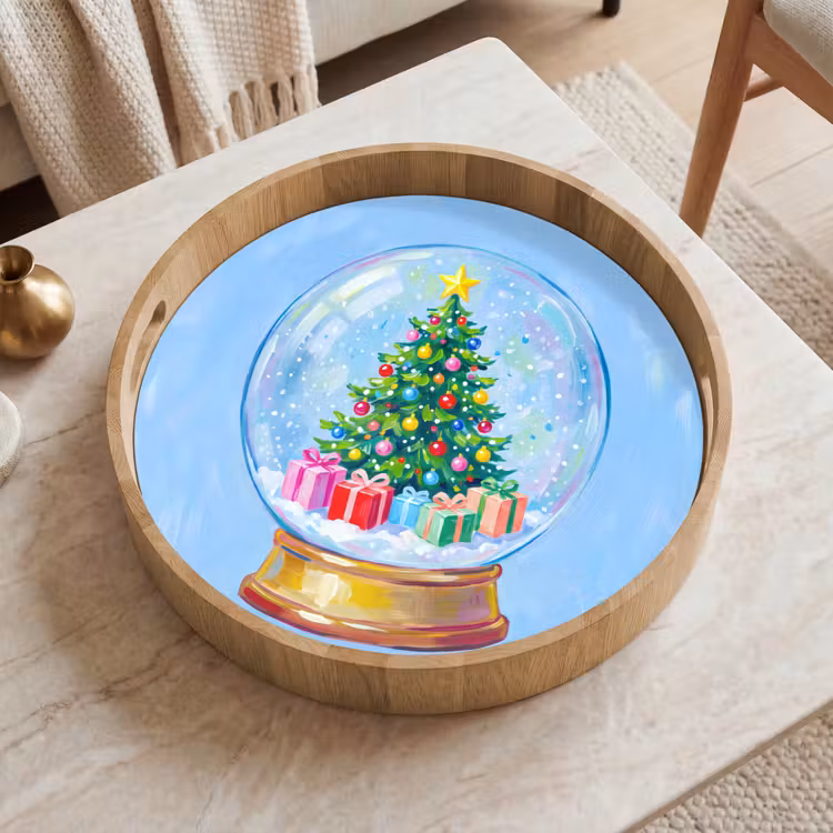 Tablett - Schneekugel – Weihnachten – Geschenke — 2