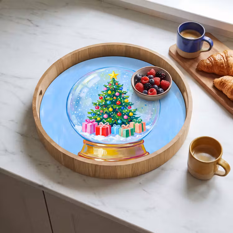 Tablett - Schneekugel – Weihnachten – Geschenke — 4