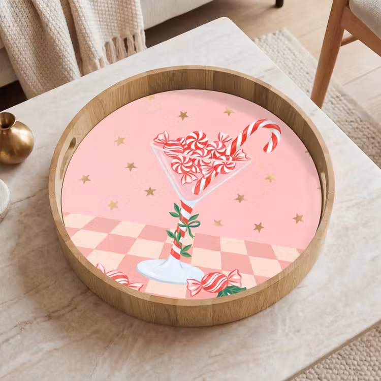 Tablett - Süßigkeiten – Glas – Rosa — 2