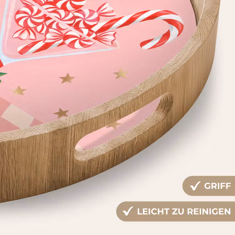 Tablett - Süßigkeiten – Glas – Rosa — 5
