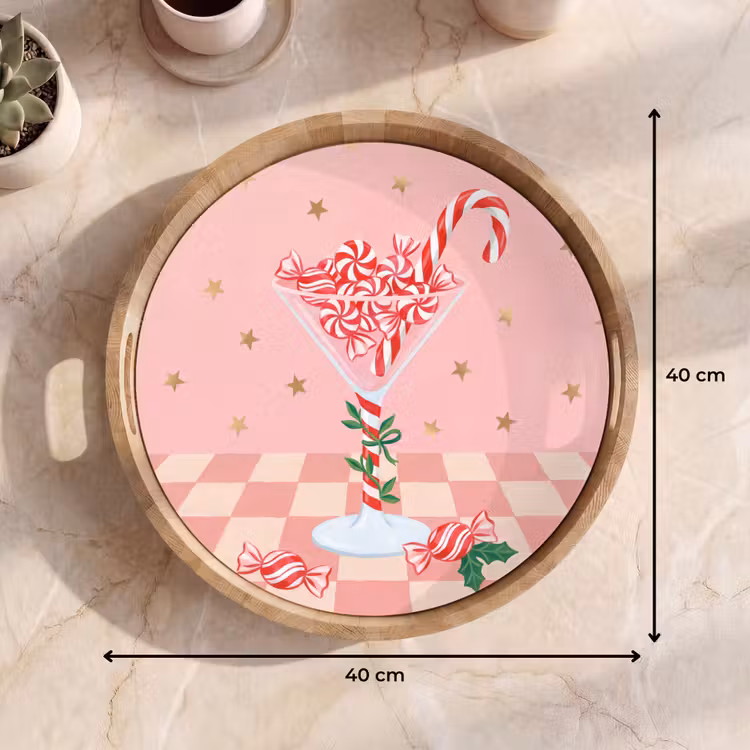 Tablett - Süßigkeiten – Glas – Rosa — 9