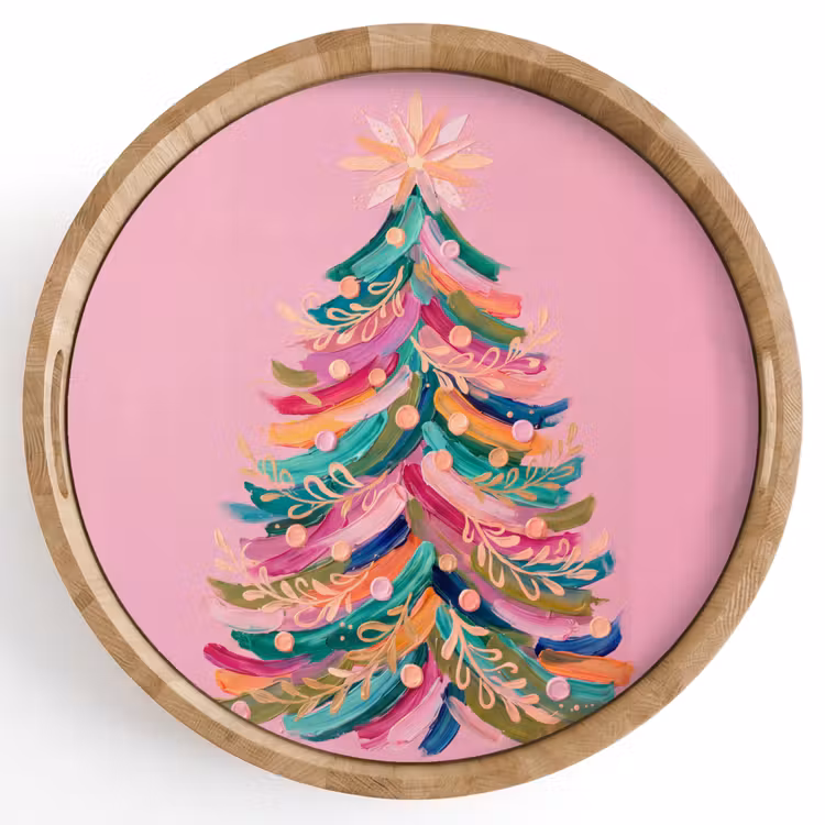 Tablett - Weihnachtsbaum – Abstrakt – Bunt — 1