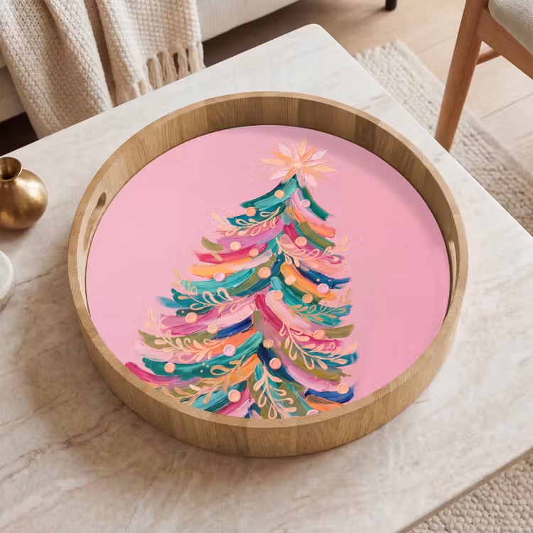Tablett - Weihnachtsbaum – Abstrakt – Bunt — 2