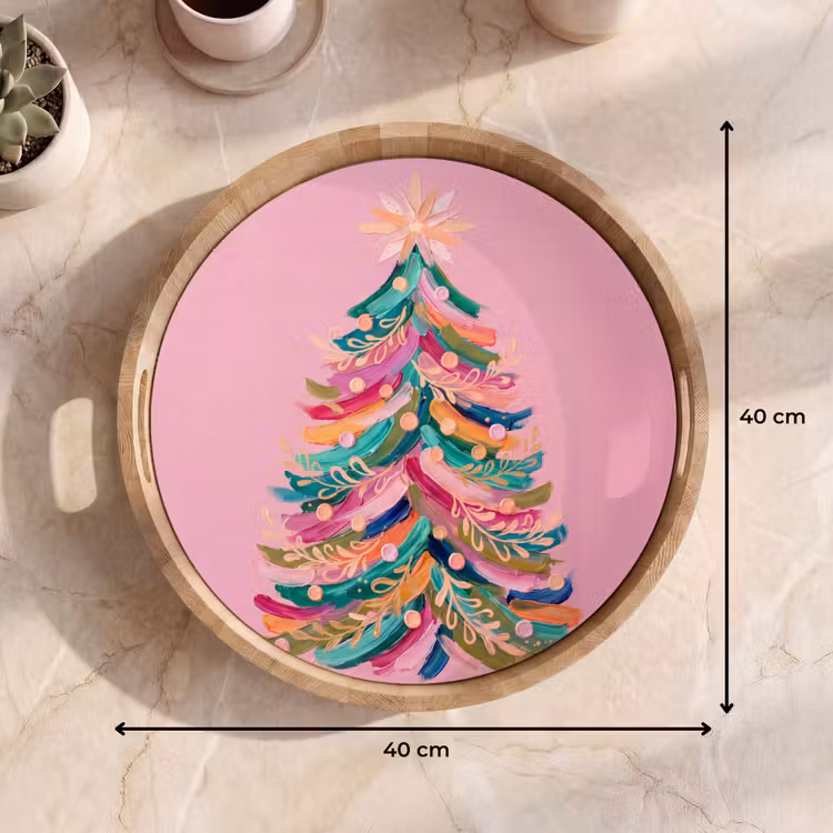 Tablett - Weihnachtsbaum – Abstrakt – Bunt — 9