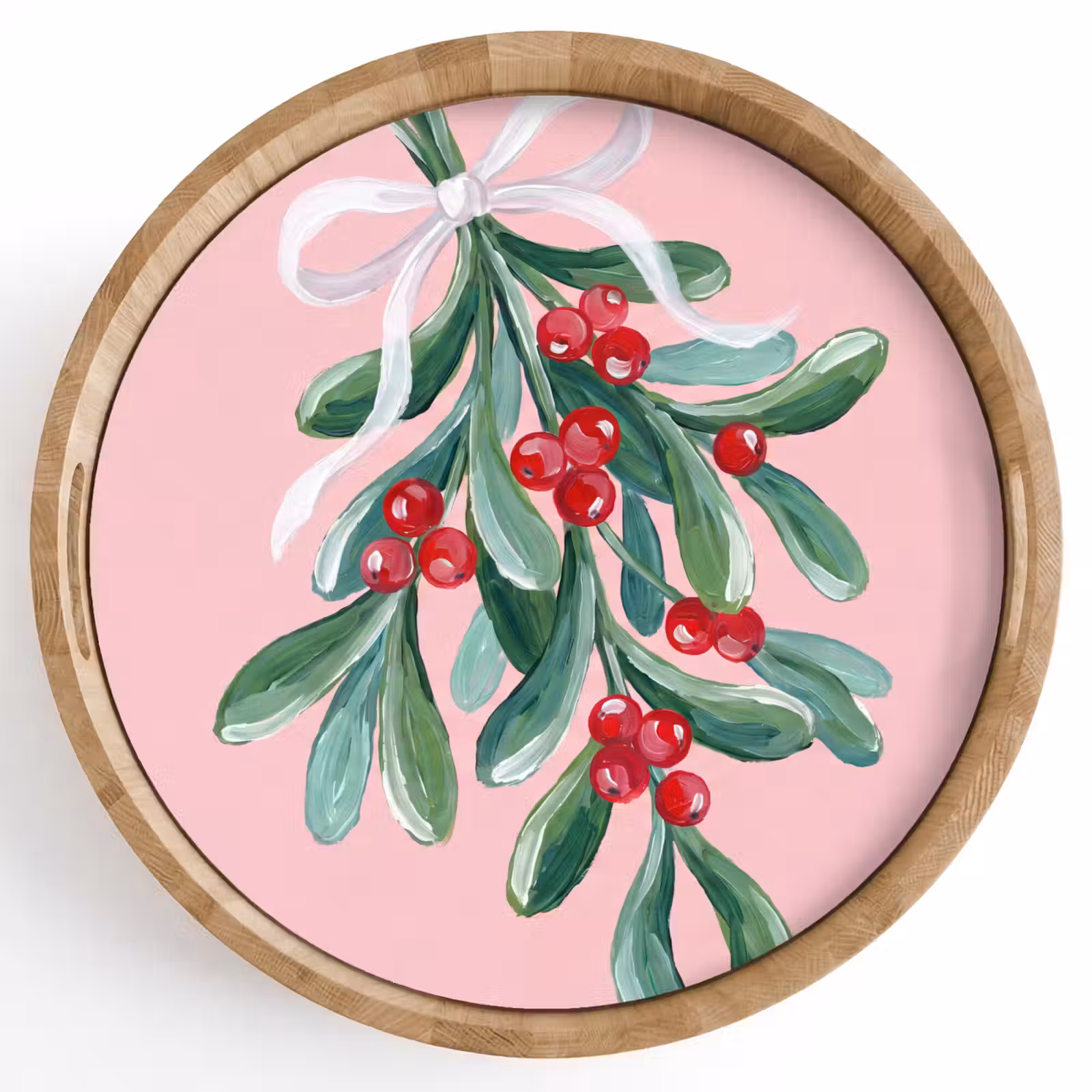 Tablett - Pflanze – Weihnachten – Rosa — 1