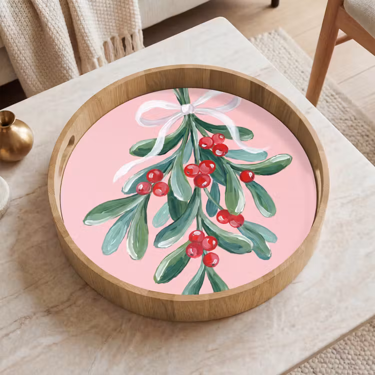 Tablett - Pflanze – Weihnachten – Rosa — 2