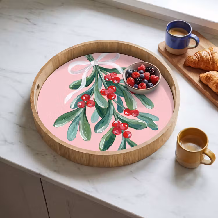 Tablett - Pflanze – Weihnachten – Rosa — 4