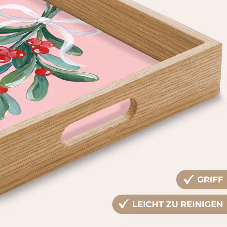 Tablett - Pflanze – Weihnachten – Rosa — 5