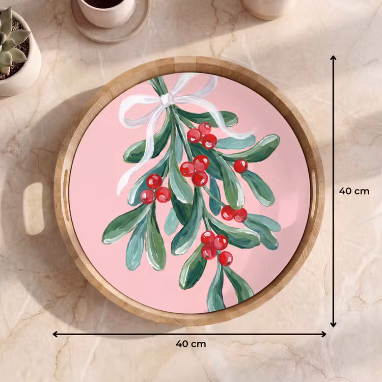 Tablett - Pflanze – Weihnachten – Rosa — 9