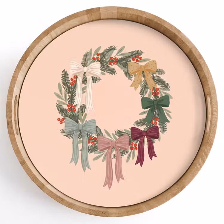 Tablett - Weihnachtskranz – Schleifen – Weihnachten — 1