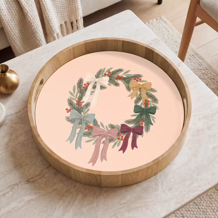 Tablett - Weihnachtskranz – Schleifen – Weihnachten — 2