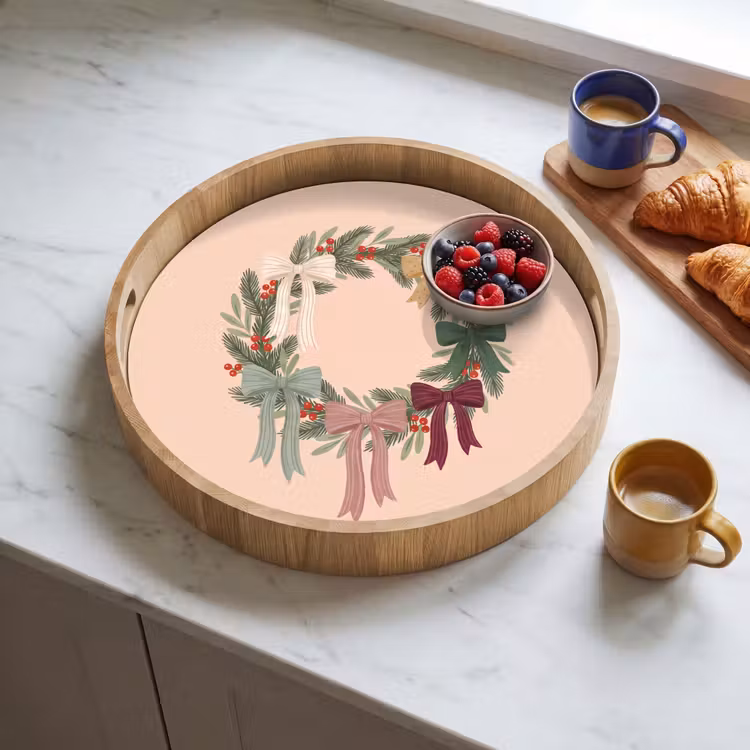 Tablett - Weihnachtskranz – Schleifen – Weihnachten — 4